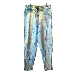 Memphis Vintage Acid Wash Mom Jeans High Rise 80s 90s Grunge Retro Barrel Baggy